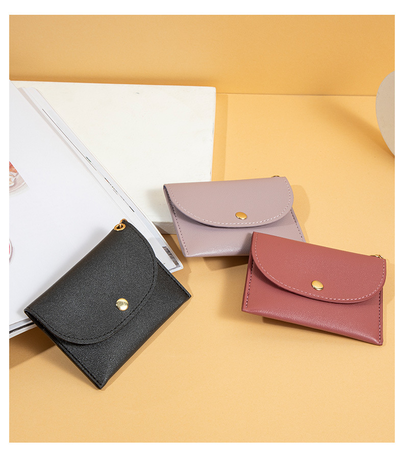 Women's Solid Color Pu Leather Buckle Coin Purses display picture 2