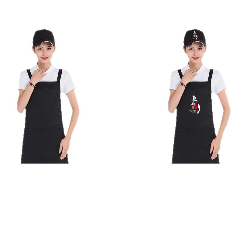 Delantal de mujer adorable comercial personalizado delantal de cocina de algodón para mujeres personalizadas logotipo de impresión transfronteriza