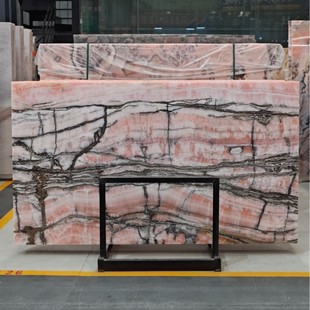 Panda Pink Jade Natural Large Plate China Shidu Guangdong Yunfu Source Factory Can Be Cut into Finished Furniture