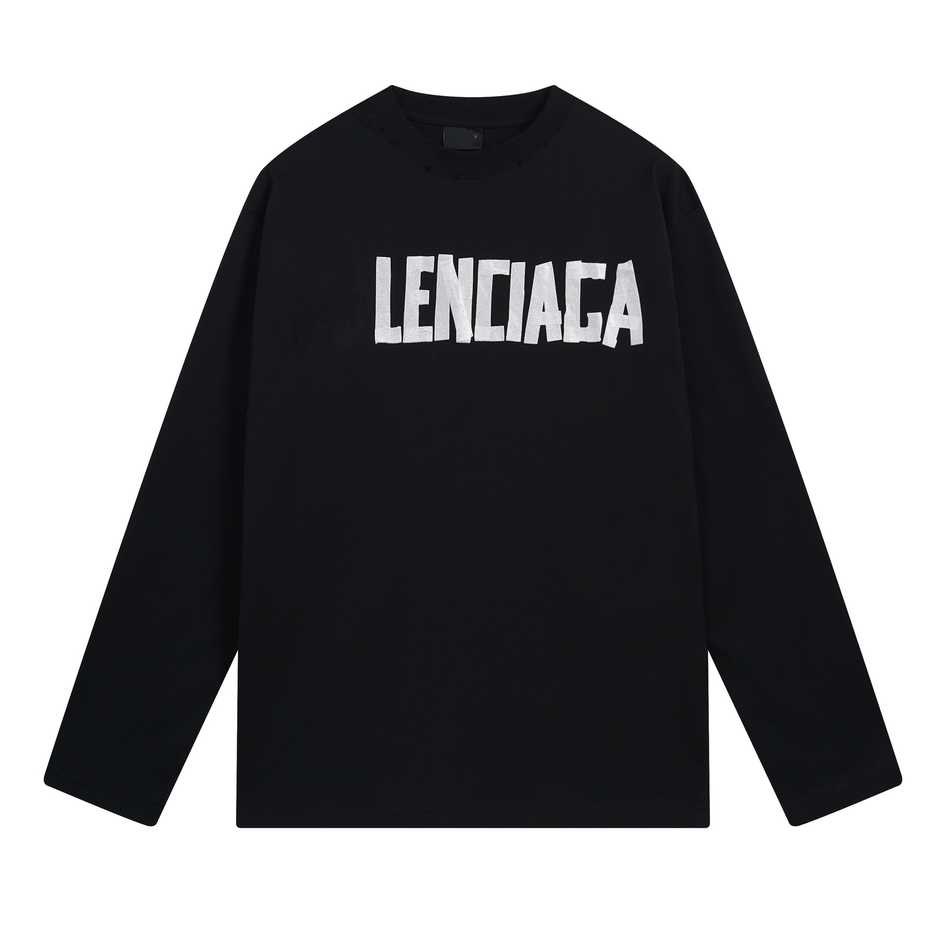 Paris High Edition 24ss Classic B Home Tape Printing Lavado y desgastado Camiseta de manga larga