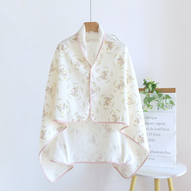Pure Cotton Gauze Shawl for Neck Protection, Postpartum Nursing Cape, Summer Thin Cape, Long Cape for Air-Conditioned Rooms Pure Cotton Gauze Shawl for Neck Protection, Postpartum Nursing Cape, Summer Thin Cape, Long Cape for Air-Conditioned Rooms