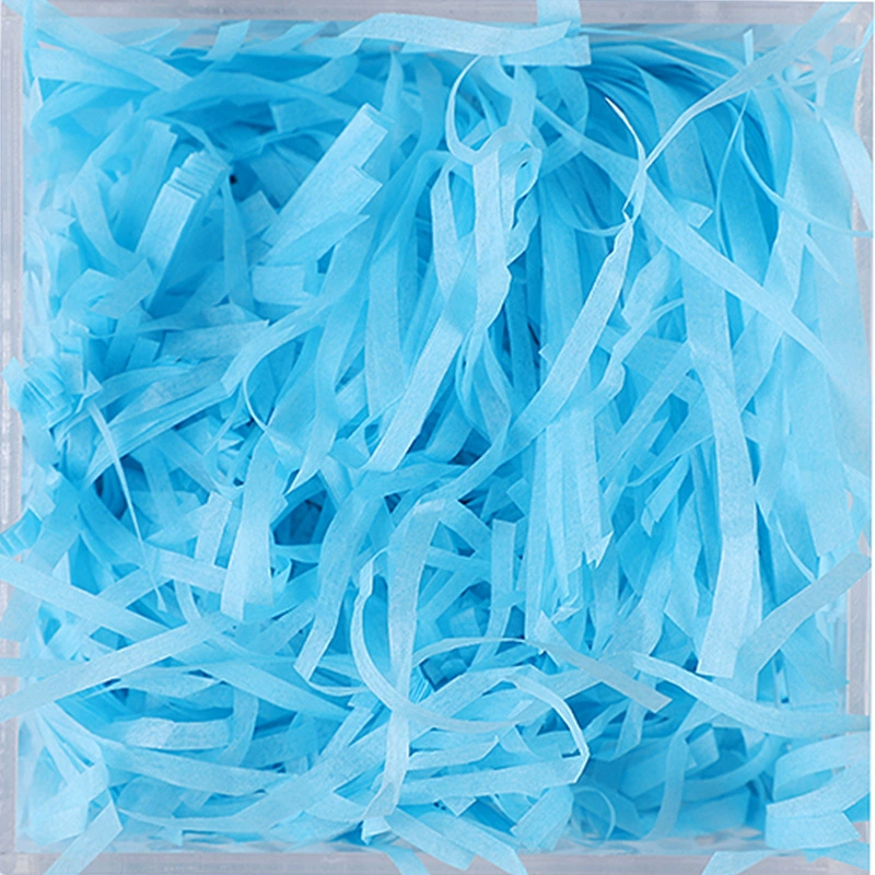 Фабричная продажа коробка подарочная из хлопка бумажной крошки (crushed paper silk) и травяной стебель из шелковой ткани, пасхальная-fold заполнение бумажными волокнами 20 грамм
