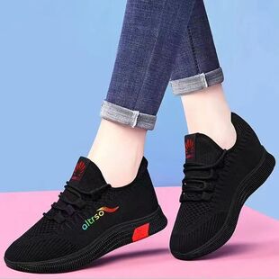 New Old Beijing Cloth Shoes Women's Shoes Stepping Soft Sole Non-slip Mothers' sneaker Breathable Mesh Shoes Fashionable Casual Single Shoes