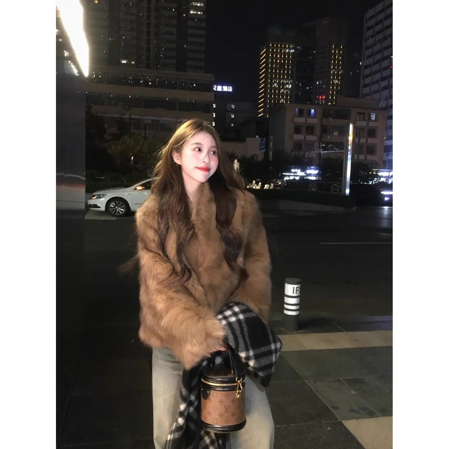 复古棕色环保皮草女2026冬季新款高级感时尚洋气百搭显瘦毛毛外套