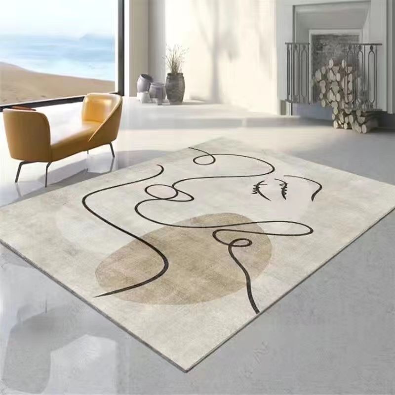 French Line Living Room Carpet Light Luxury Advanced Bedroom Bedside Blanket Study Table and Chair Floor Mat Sofa Coffee Table Blanket in stock