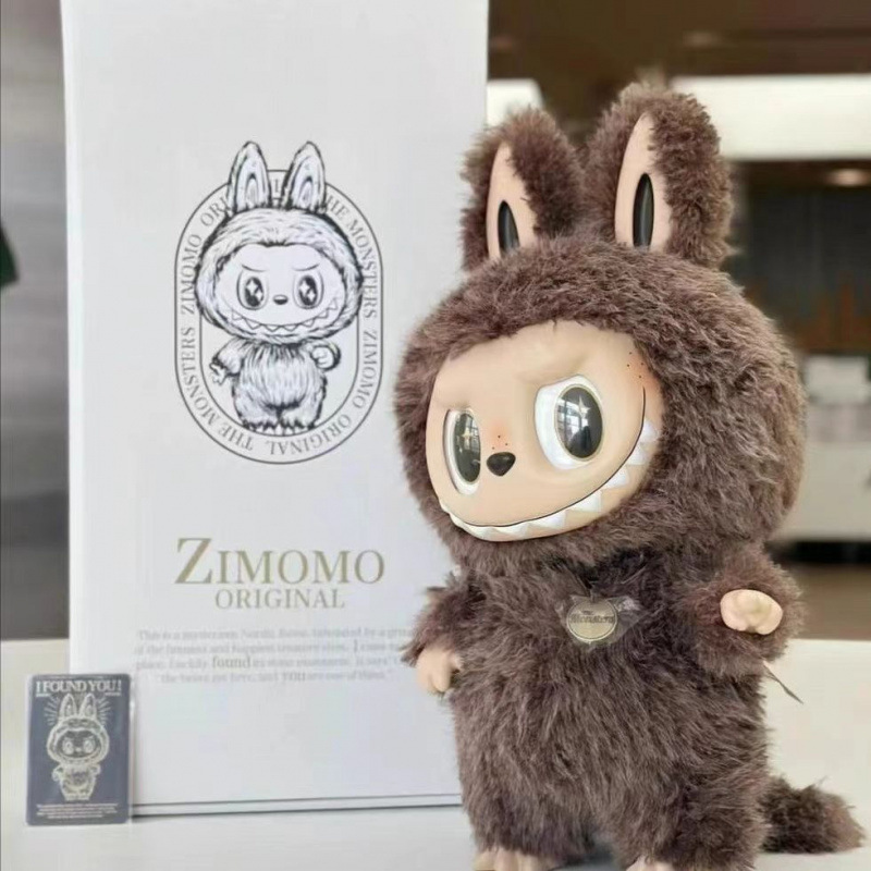 现货58cm阴晴大天使zimomo大首领拉布布搪胶公仔毛绒labubu玩偶潮|undefined