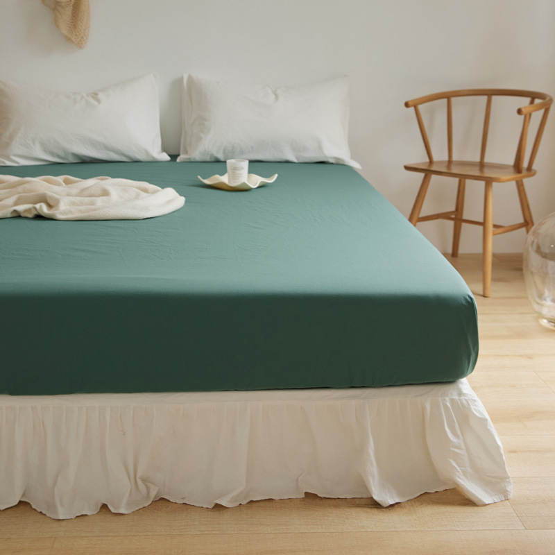 Lujo ligero 60s cama de algodón puro gaza Gongsatin 100 algodón mono cama gaza pro-piel de color sólido lana larga cubierta de colchón de algodón lavable