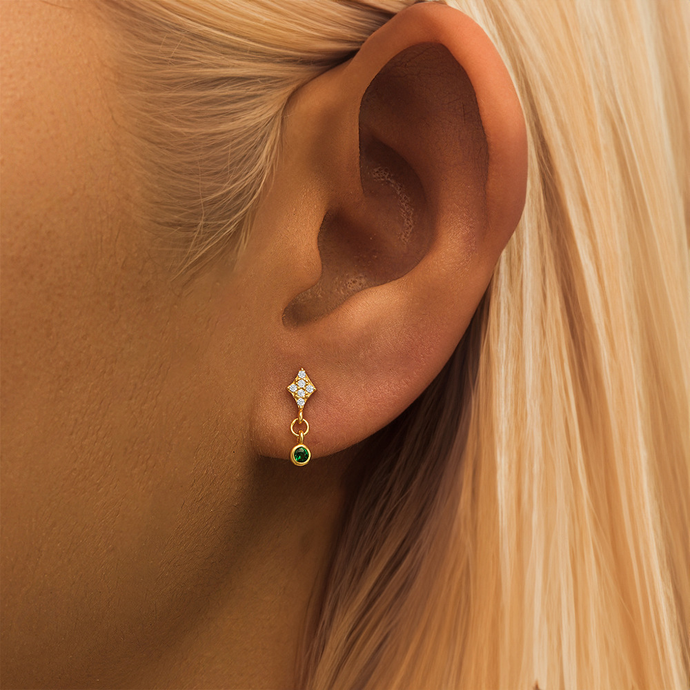 4g Weight 925 Sterling Silver Ear Needle Material Zircon Inlay Material Ear Studs Classification 1 Pair Quantity Holiday, Travel, Daily Occasion 925 Sterling Silver Material Geometric Pattern Women's Gender Tassel, Plating Design Simple Style Style 1 Pair 925 Sterling Silver Zircon Geometric Ear Studs 4