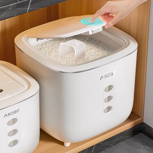 Food Grade Rice Bucket Household Insect-proof Moisture-proof Sealed 2025 New Style Rice Jar Flour Storage Tank Cat Food Storage Bucket
