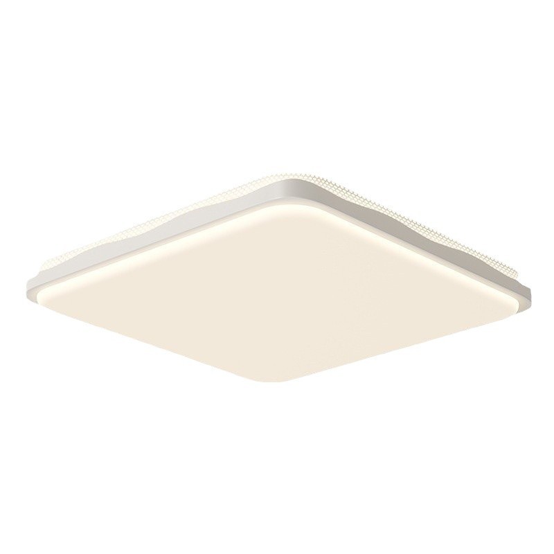 [Selección estricta] lámpara de techo rectangular atmosférica moderna simple red de viento crema roja sala de luz principal lámpara de protección de ojos lámpara de habitación