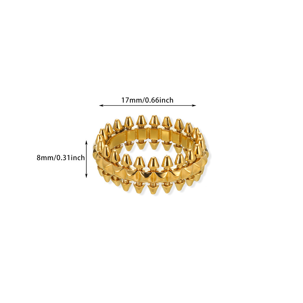 All Seasons Season PVD Coated Real Gold Plated Geometric 304 Stainless Steel Simple Style IG Style Waterproof Non Tarnish Rings