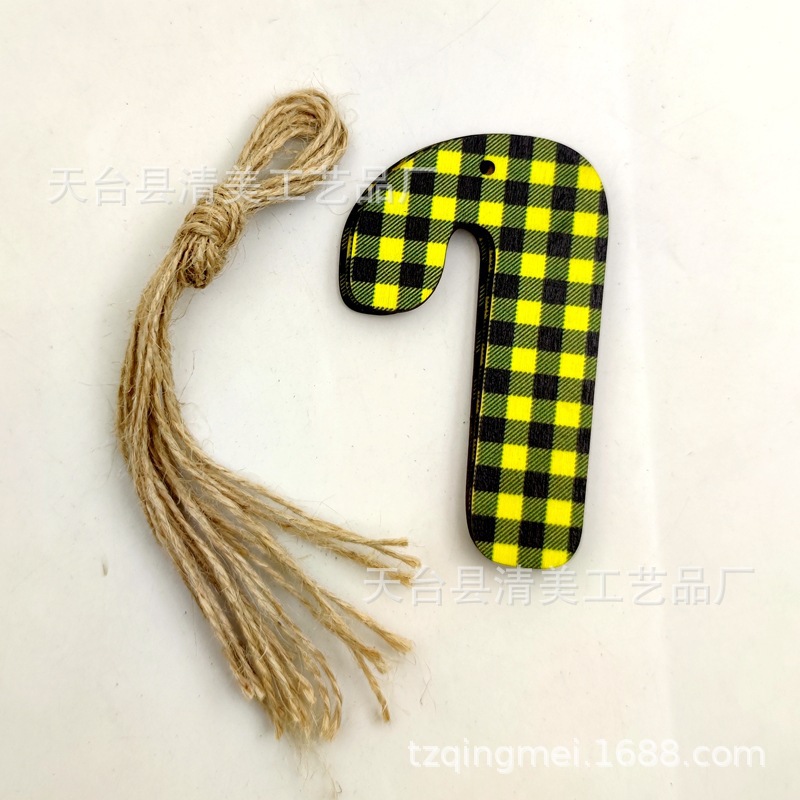 33 cuadros amarillos y negros serie navideña piezas de madera colgante de decoración navideña se pueden combinar libremente 10 piezas en un paquete