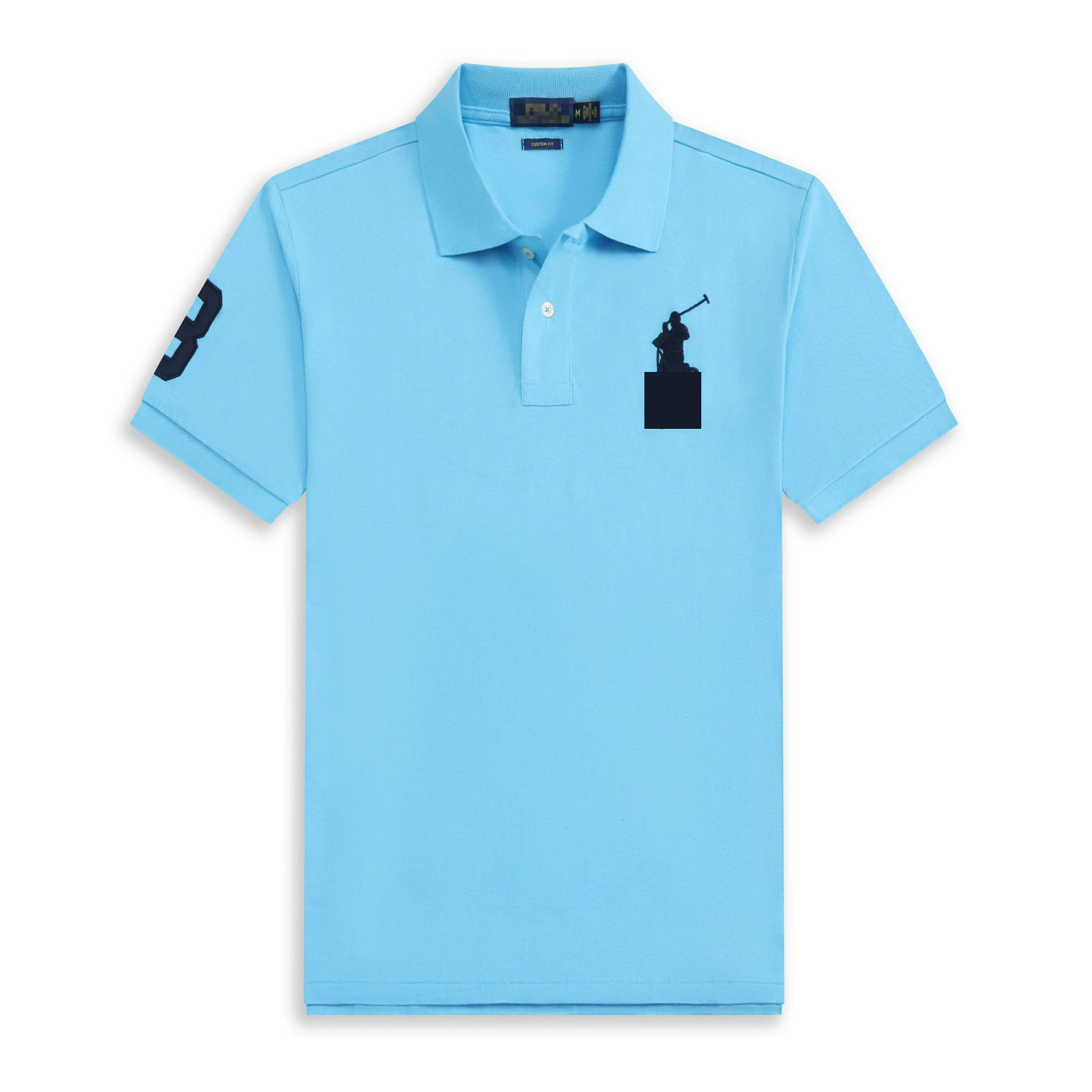 Поло футболка с коротким рукавом (POLO), вышивка, летний трикотаж, размеры XS–3XL