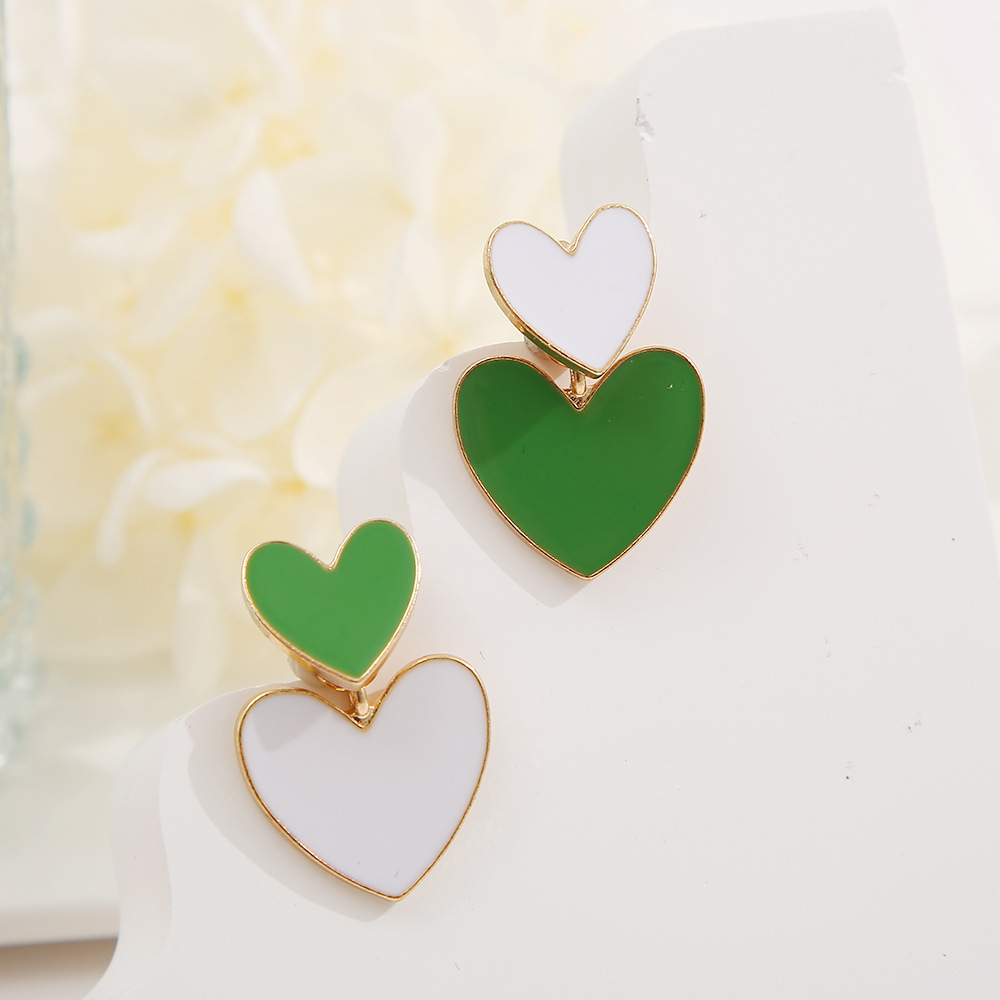 Womenu0027S Fashion Simple Style Heart shape Alloy Ear Studs Stoving Varnish No Inlaid Stud Earrings