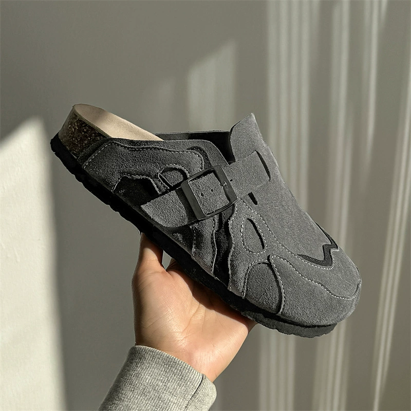 2025 new thick-soled Birken Shoes New Spring and Summer Outdoor Bag-toe Half Slippers One-Steper Retro Soft Sole Boken Shoes