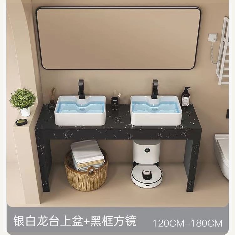 モダンでシンプルな大理石のダブル洗面台、洗面台、バスルーム洗面台、床置き型バスルームキャビネット|undefined