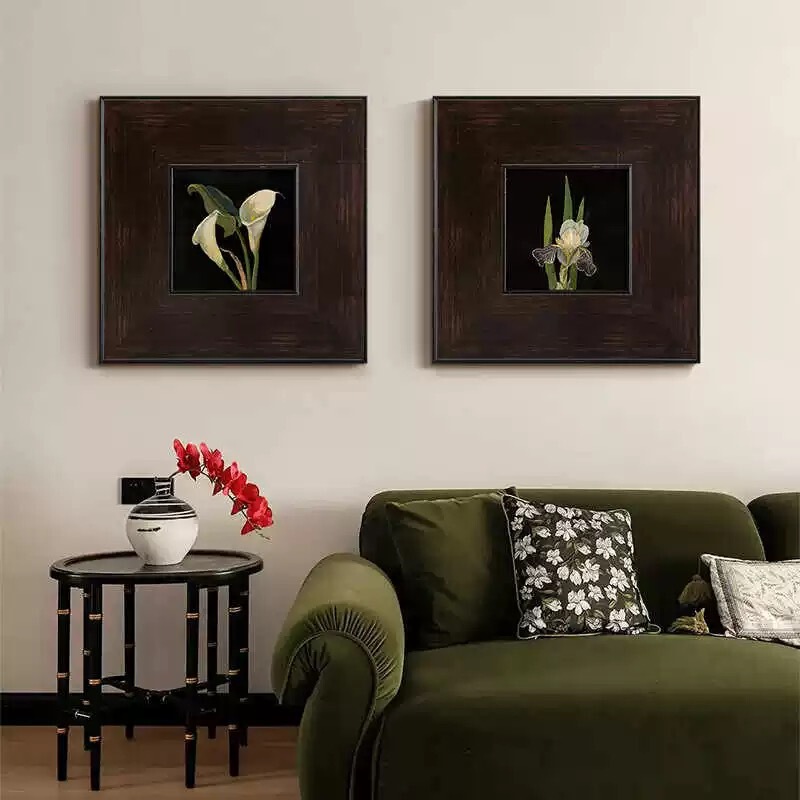 Calla Lilies and Iris Flowers, French Mid-Century Style Living Room Decorative Painting, Nordic Retro Entrance Hall Bedroom Hanging Painting Oil Painting Calla Lilies and Iris Flowers, French Mid-Century Style Living Room Decorative Painting, Nordic Retro Entrance Hall Bedroom Hanging Painting Oil Painting