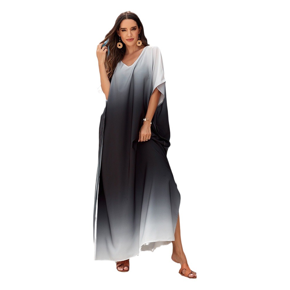 4 colores transfronterizos nuevo gradiente de impresión playa cubrir vestido de vacaciones más tamaño traje de baño cubrir hasta 3811