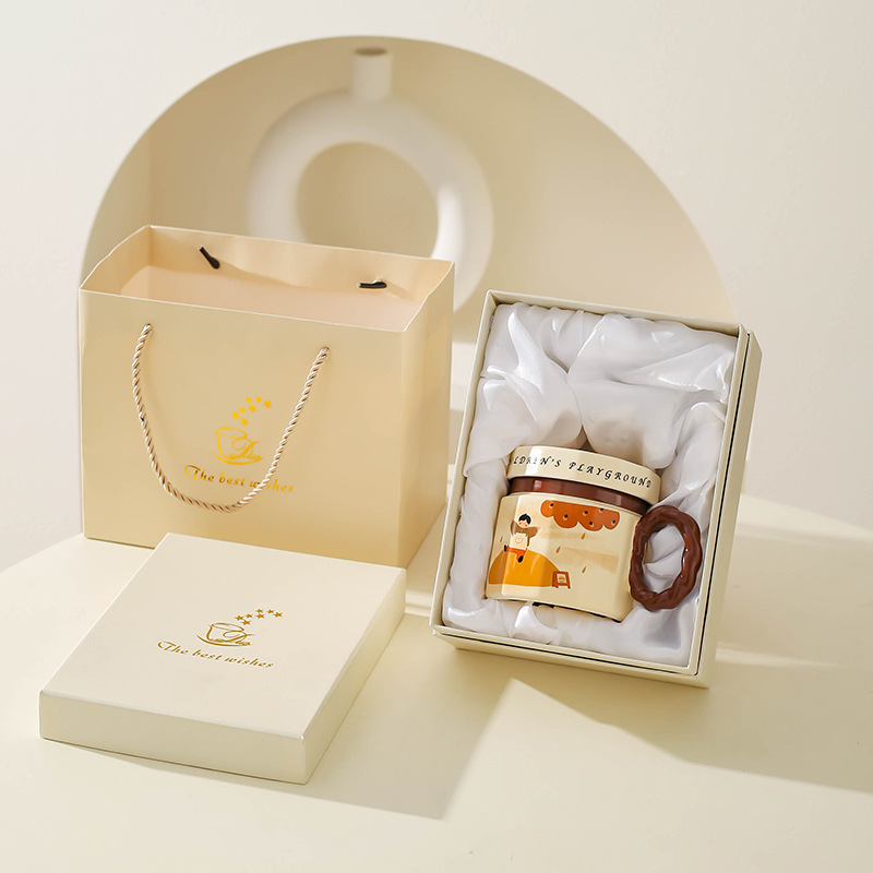 Vintage Girl Taza de cerámica regalo de mano pareja taza de agua taza de oficina de chicas taza de café