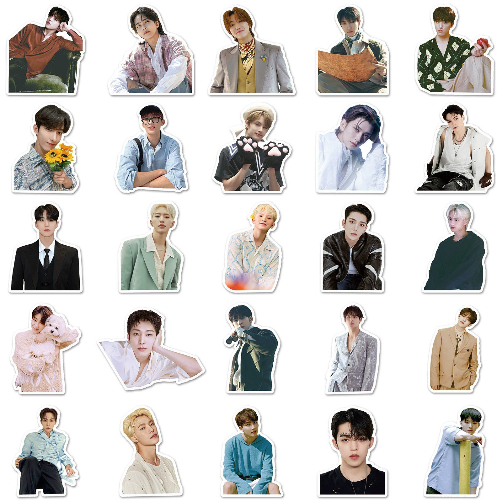 50 мужских групп Seventeen наклейки на телефон Korean звезда окружающий Cup Sticker карманная наклейка набор стикеров
