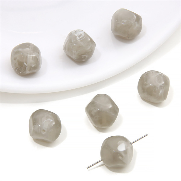Acrylic amber rectangular beads