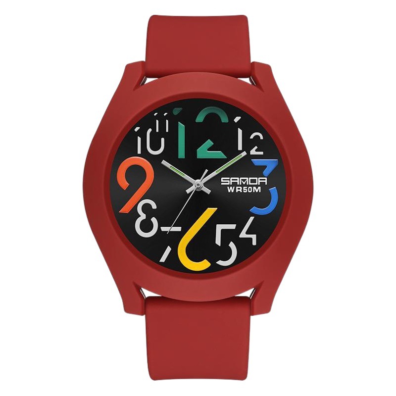 Sanda 9021 reloj electrónico de silicona desmontable anillo exterior de las mujeres de moda digital simple reloj deportivo