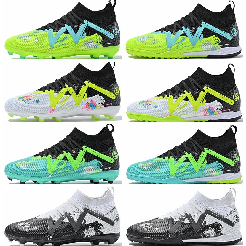Venta al por mayor zapatos de fútbol para niños y niñas de alta superior roto uñas jóvenes deportes TF entrenamiento zapatos de fútbol