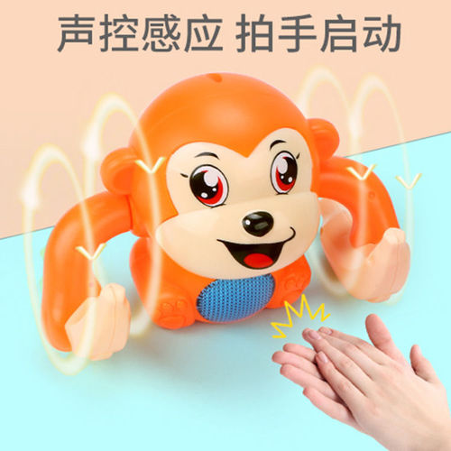 Voice controlled tumbling monkey baby learns to crawl and somersault little monkey electric doll tumbling monkey stall toy wholesale