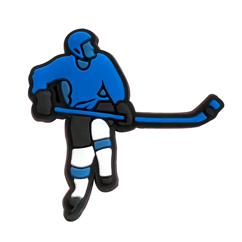 Nuevos zapatos con agujeros de dibujos animados deportivos de hockey sobre hielo, zapatos, zapatos, botones, ropa deportiva, accesorios para sandalias, estilo caliente de Amazon