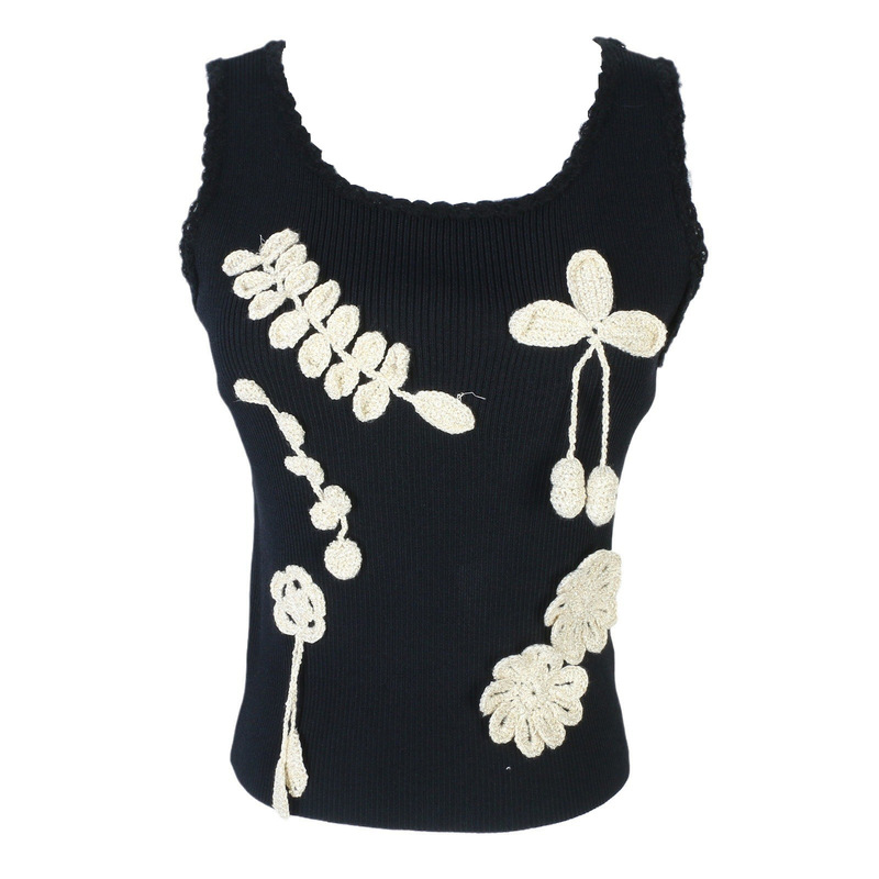 Summer New Arrival Strap Socialite Vest Knitwear Women's Solid Color Hand Gouhua Strawberry Sexy Sweet Spicy Sleeveless Knitwear