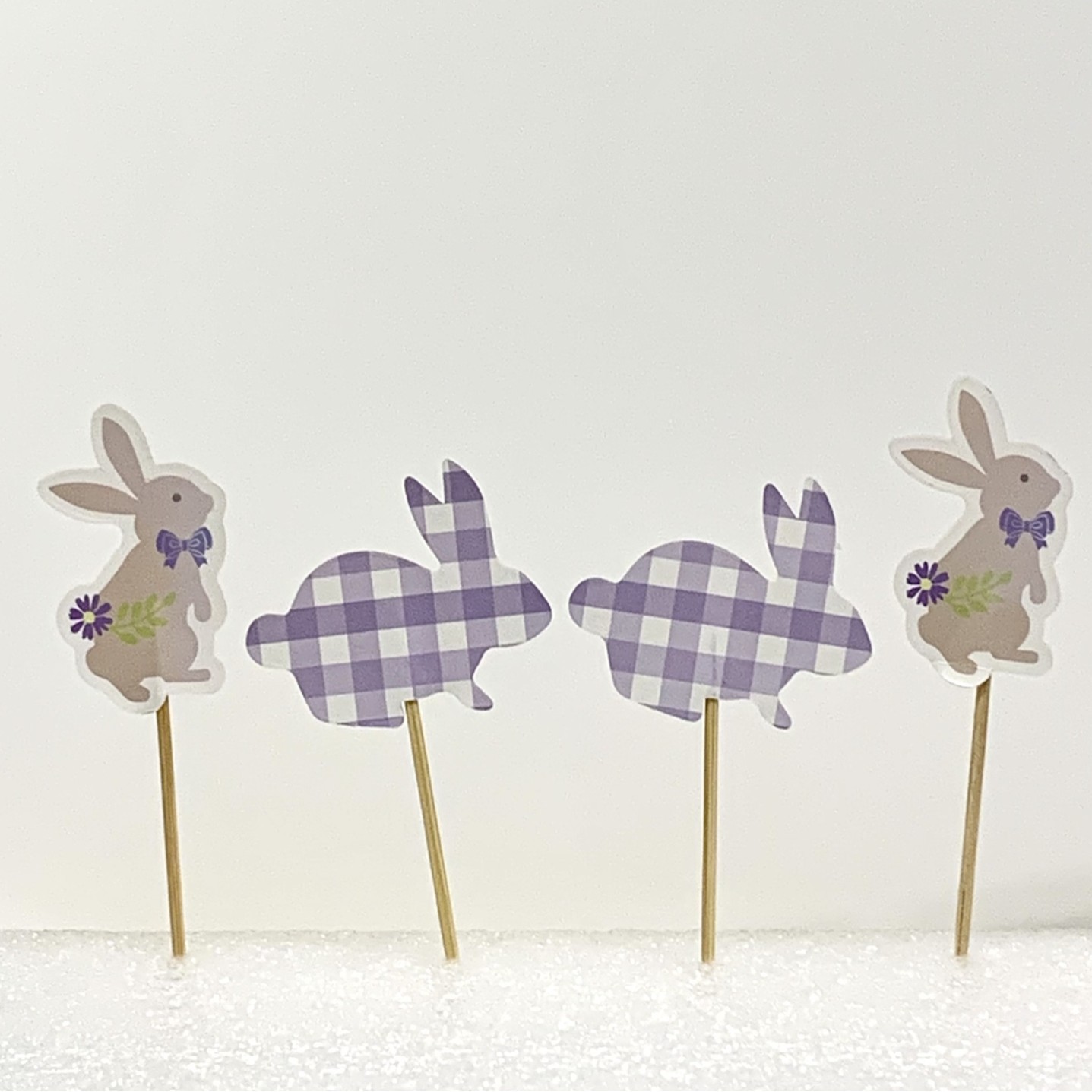 Tarjeta de palillo de dientes de papel grueso de doble cara-insertando Tarjeta de pastel de cumpleaños Decoración de Pastel de papel-insertando plug-in 24 piezas