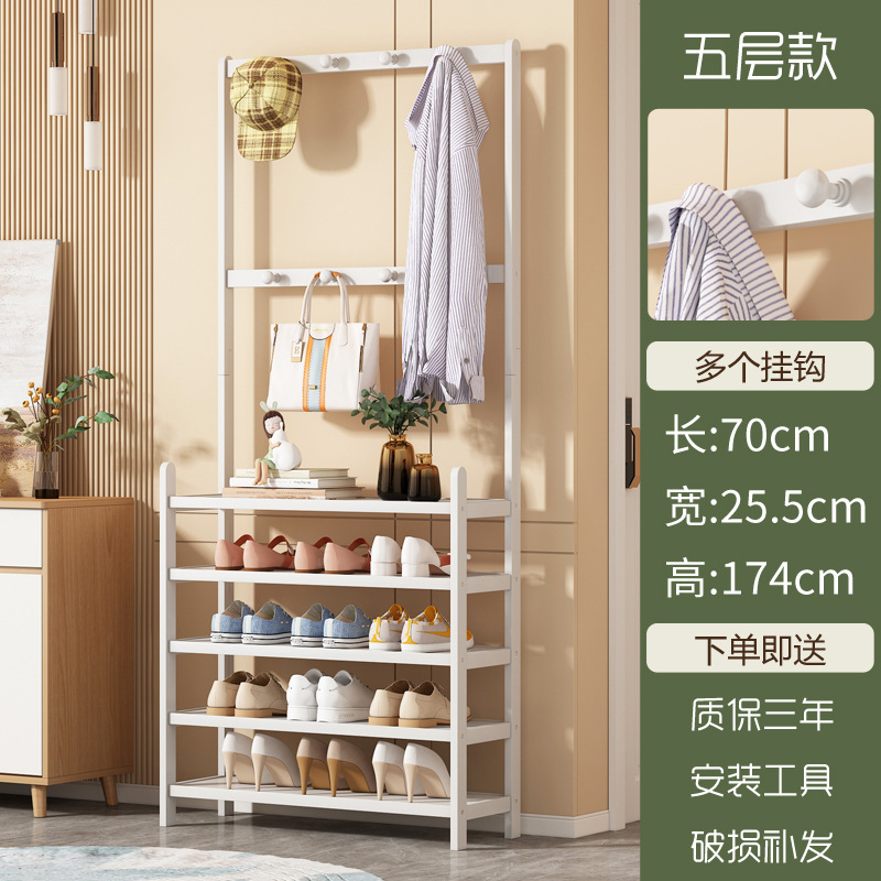 Zapatero de madera maciza Puerta simple Percha para el hogar Artezo de almacenamiento de dormitorio Ahorro de espacio Estante de gran capacidad Zapatero