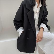 咖色西装外套女春秋季新款韩版宽松休闲时尚百搭双排扣大码上衣女