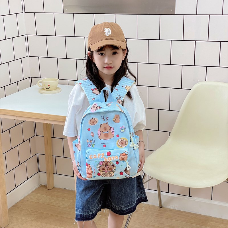 2025 Cross-border Kapibala Mochila de nailon ligero y versátil para niños Mochila de jardín de infantes de moda para niñas