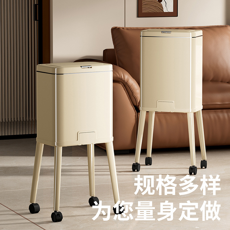 Trash Can, No Bending, Tall Kitchen Waste Bin, Thickened, Movable, Wheeled Kitchen Waste Bin, High-End Iron Sanitary Cleaning Bin Trash Can, No Bending, Tall Kitchen Waste Bin, Thickened, Movable, Wheeled Kitchen Waste Bin, High-End Iron Sanitary Cleaning Bin