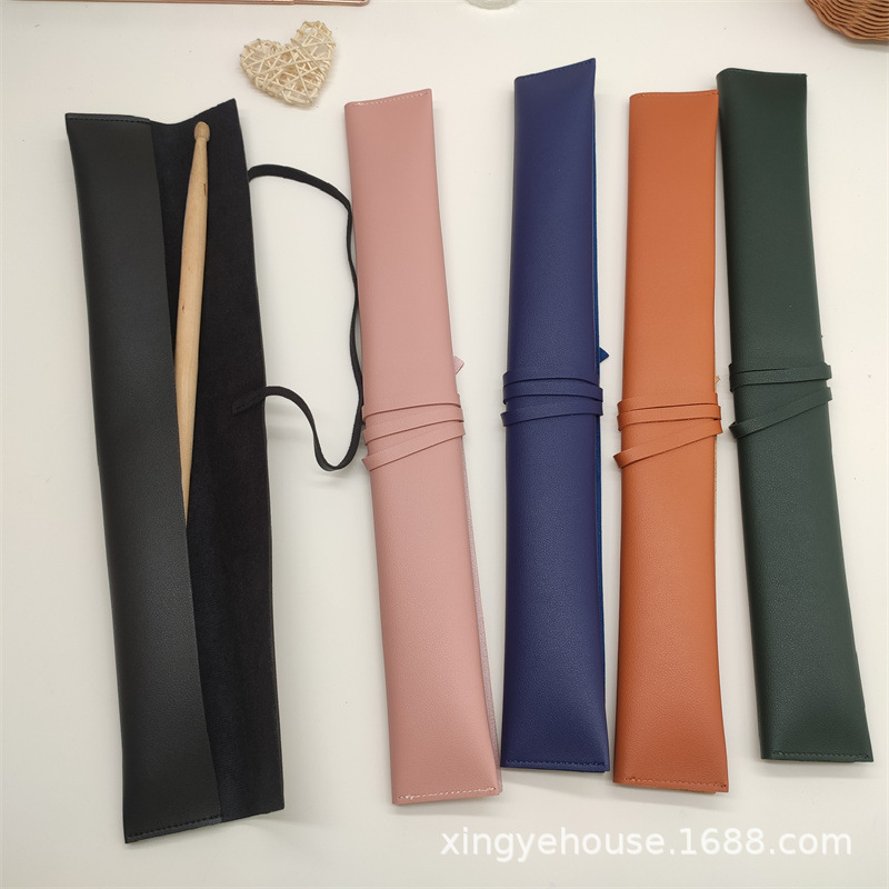 Vintage leather drumstick cases available now! Portable strap drumstick storage bag/protective cover for drumsticks on stand.
