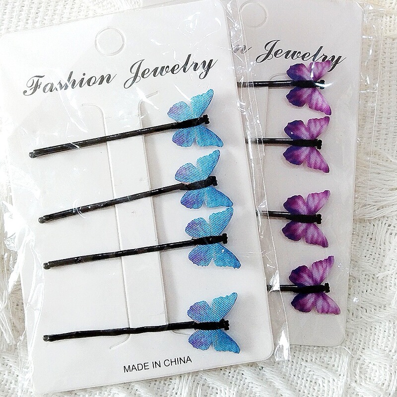 Blue Butterfly Clip Purple Internet Red Little Red Riding Book Korean Bangs Girls Forest Super Fairy Headwear Hairpin Factory