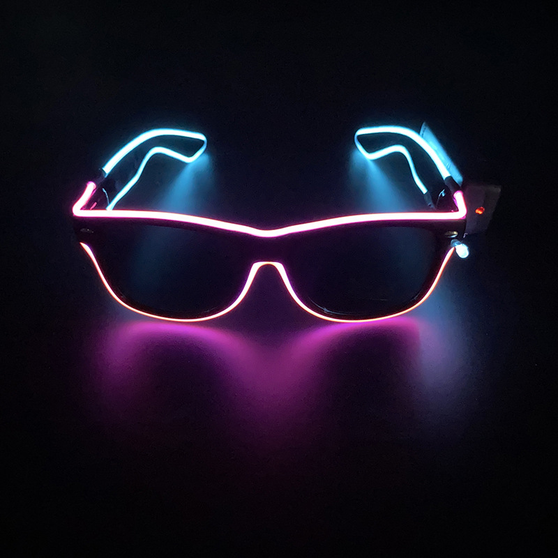 Nuevo comercio exterior de dos colores el juguete fluorescente LED inalámbrico gafas luminosas noche discoteca baile atmósfera accesorios selección multicolor