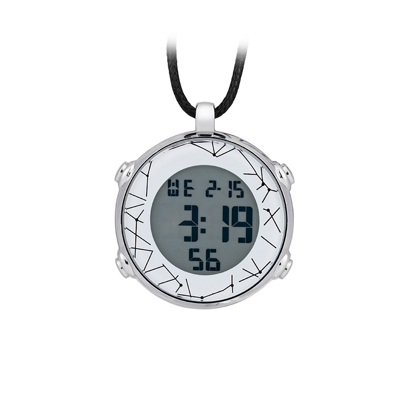 Simple reloj electrónico en stock al por mayor fluorescente noche pantalla colgante reloj patrón de dibujos animados accesorios de ropa reloj de bolsillo electrónico