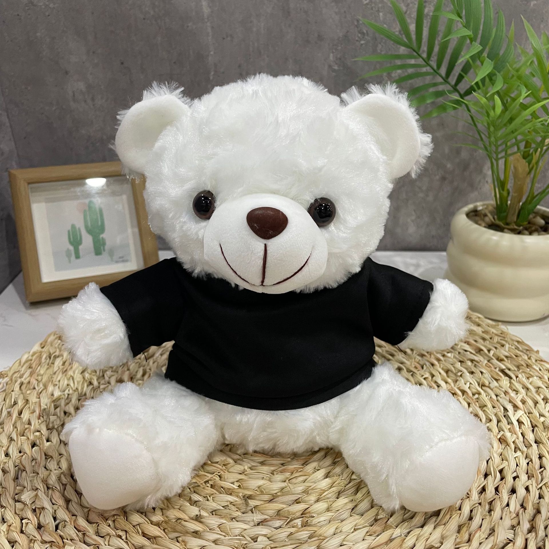 Teddy Bear se puede imprimir LOGO evento de vacaciones muñeca regalo para el hogar adornos de escritorio abrazar juguetes de peluche