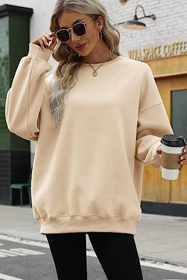 217g Weight Long Sleeve Sleeve Length Pullovers Placket Type Polyester Fabric Type Long Top Length Hoodie Tops Type Daily Occasion Round Neck Neckline Loose Fit Type Solid Color Pattern Winter, Spring, Autumn Season Women's Gender Streetwear Style Hoodies & Sweatshirts Long Sleeve Streetwear Solid Color 4