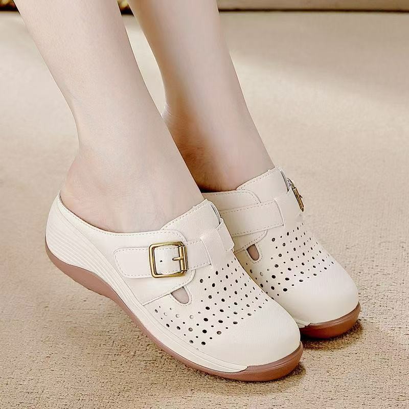 Zapatos casuales de mujer zapatillas de mitad de primavera y verano 2026 nuevos zapatos blancos con suela gruesa aumentada zapatillas perezosas para mujeres image 3