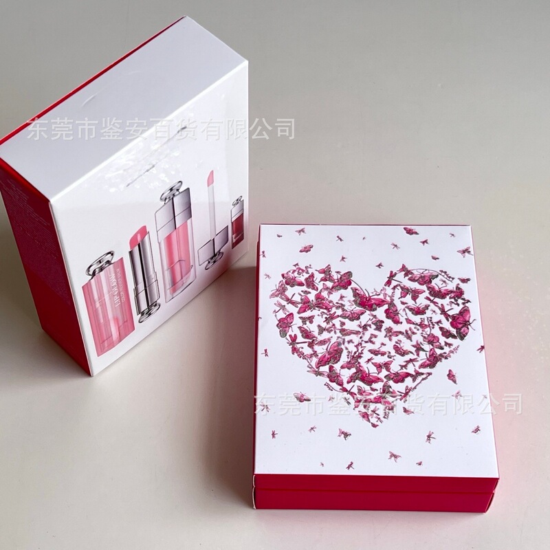Cross-Border Foreign Trade Brand Di Lip Care Three-Piece Set, Lip Glaze, Lip Balm, Lip Gloss Three-Piece Set, Collaboration Edition