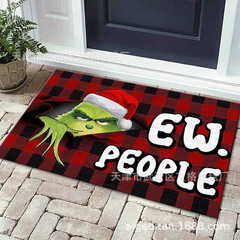 Grinch Visual Clown Throw Rug Cross-border 3D Halloween Rug Horror Ghost Face Entrance Mat Bathroom Foot Mat