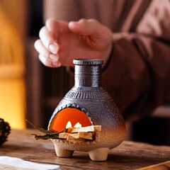 陶瓷香炉圣檀木鼠尾草燃烧托盘香锥陶瓷支架陶瓷跨境香炉火烧不裂