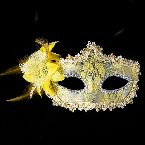Cross-border Christmas Halloween mask costume party half-face lace with flowers sexy festival party woman mask