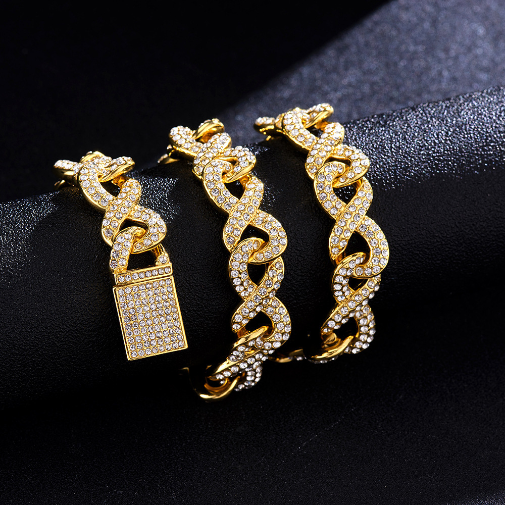 61g Weight Bracelets, Necklace Classification 1 Piece Quantity Daily, Street Occasion Alloy Material Geometric Pattern All Seasons Season Unisex Gender Plating Design Hip-Hop Style Unisex Hip-Hop Bracelets Necklace Geometric Alloy Men Necklace Sets 9