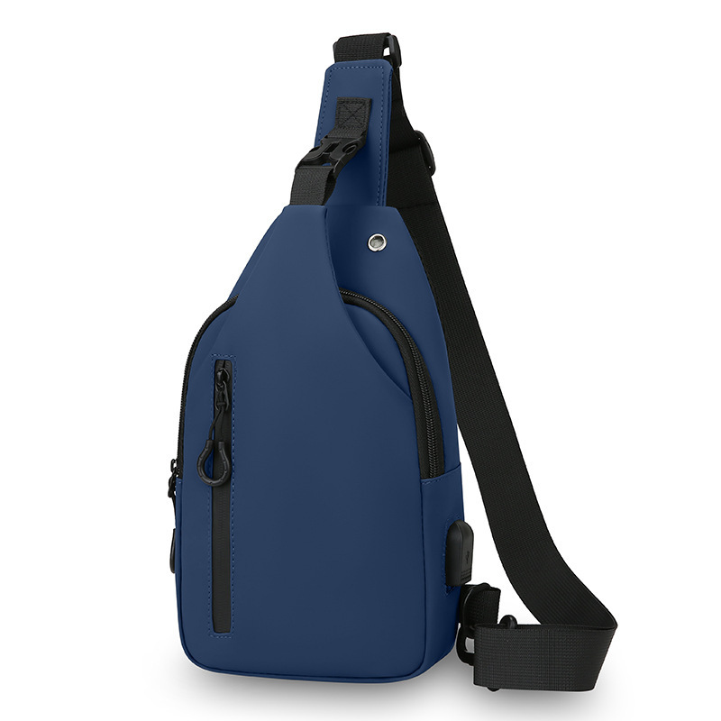 Cross-border new style chest bag, men's high-end crossbody bag, water-resistant shoulder bag with USB charging port