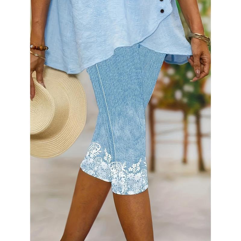 2026 Autumn and Winter Cross-Border Export New Women's Polyester Fiber Blended Capri Tight