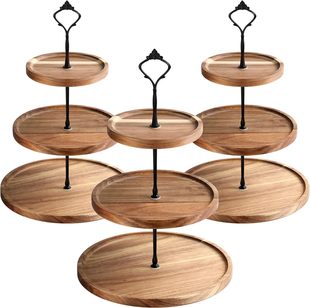 Wooden Cupcake Tray Rustic Style Wooden Tray Farmhouse Dessert Display Tiered Cake Tower Wood Plate